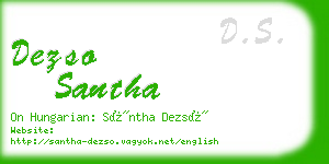 dezso santha business card